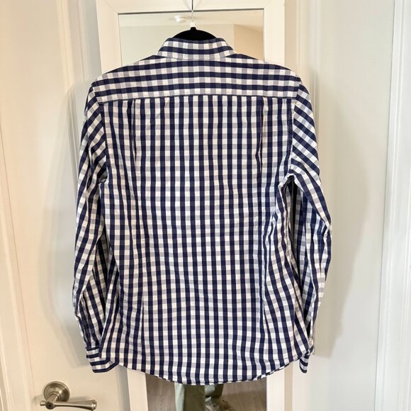 Carolina Herrera CH Navy White Gingham Button Down Shirt 15½ Men’s Dress Shirt - Picture 6 of 6